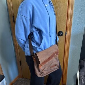 Brown Crossbody Bag with Flap Closure